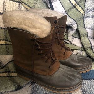 Sorel crusader boots waxed cotton Sherpa